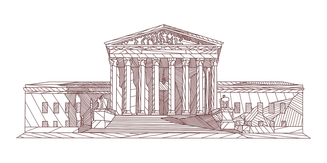 Ilustración de un edificio judicial